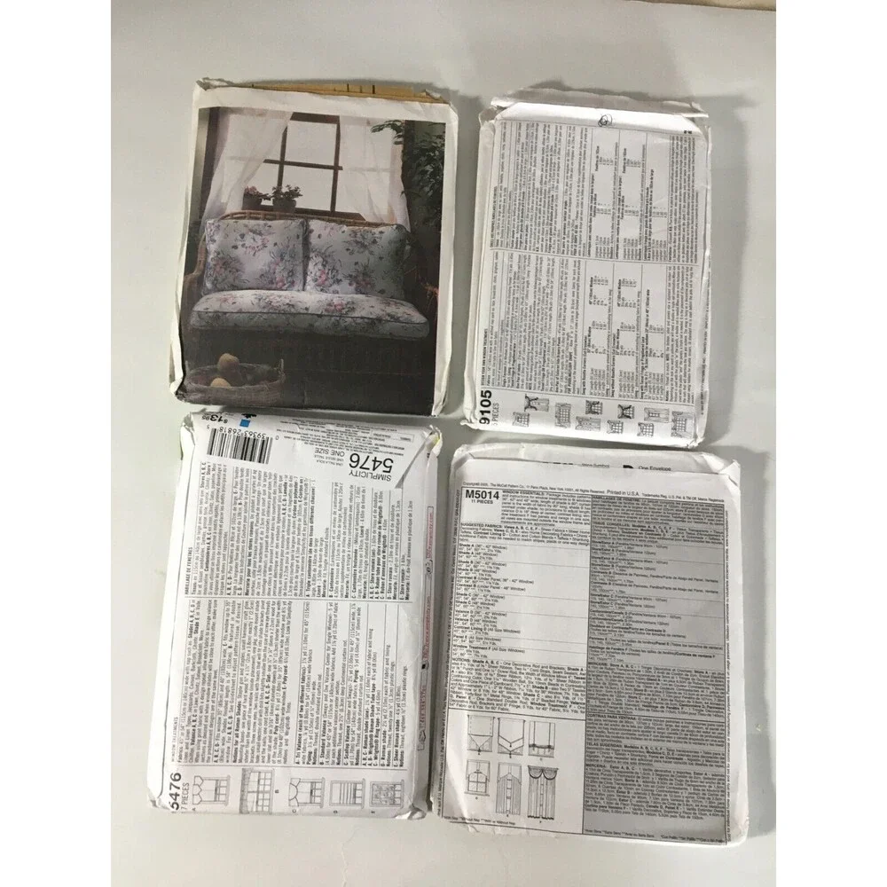 Sewing Patterns Mixed 4 Lot Home Decor Curtains Valance Shades New Uncut A19 - Picture 2 of 4